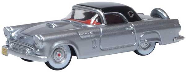 Oxford DieCast 1956 Ford Thunderbird Metallic Gray, Raven Black (553-87TH56007)