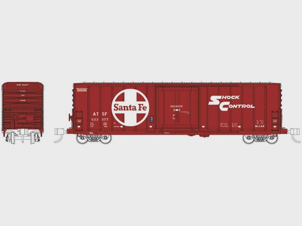 Pacific Car &amp; Foundry 70-Ton 50' Exterior-Post Insulated Boxcar - Ready to Run -- Santa Fe 522341 (80500000061155E)