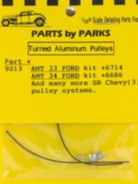 Parts by Parks 1/24-1/25 Pulley Set 1933-34 Ford &amp; SB Chevy (Spun Aluminum) (3) (PBP9013)