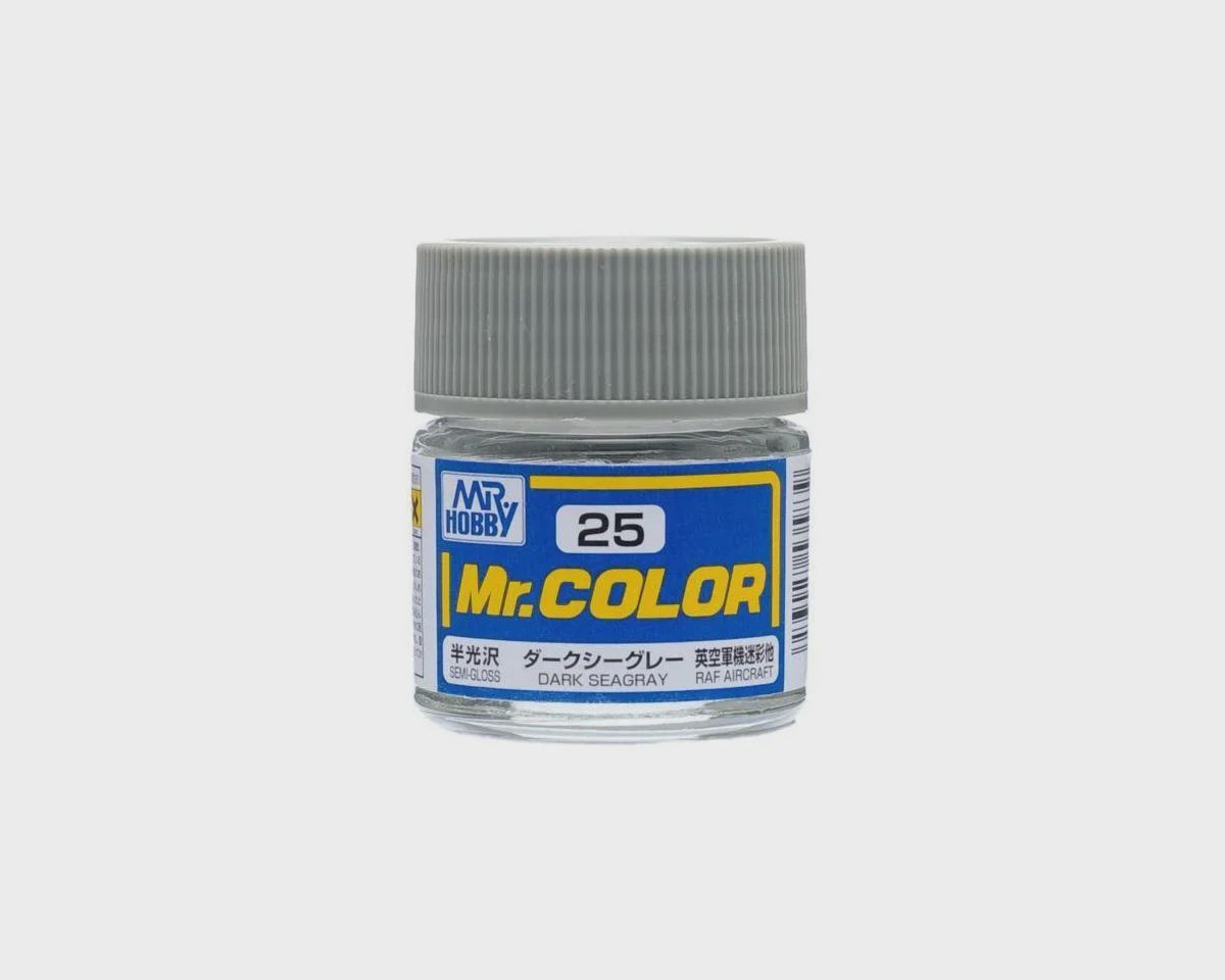 Mr. Hobby C25 Semi-Gloss Dark Seagray Acrylic Hobby Paint ( 10ml) (GUZX025)
