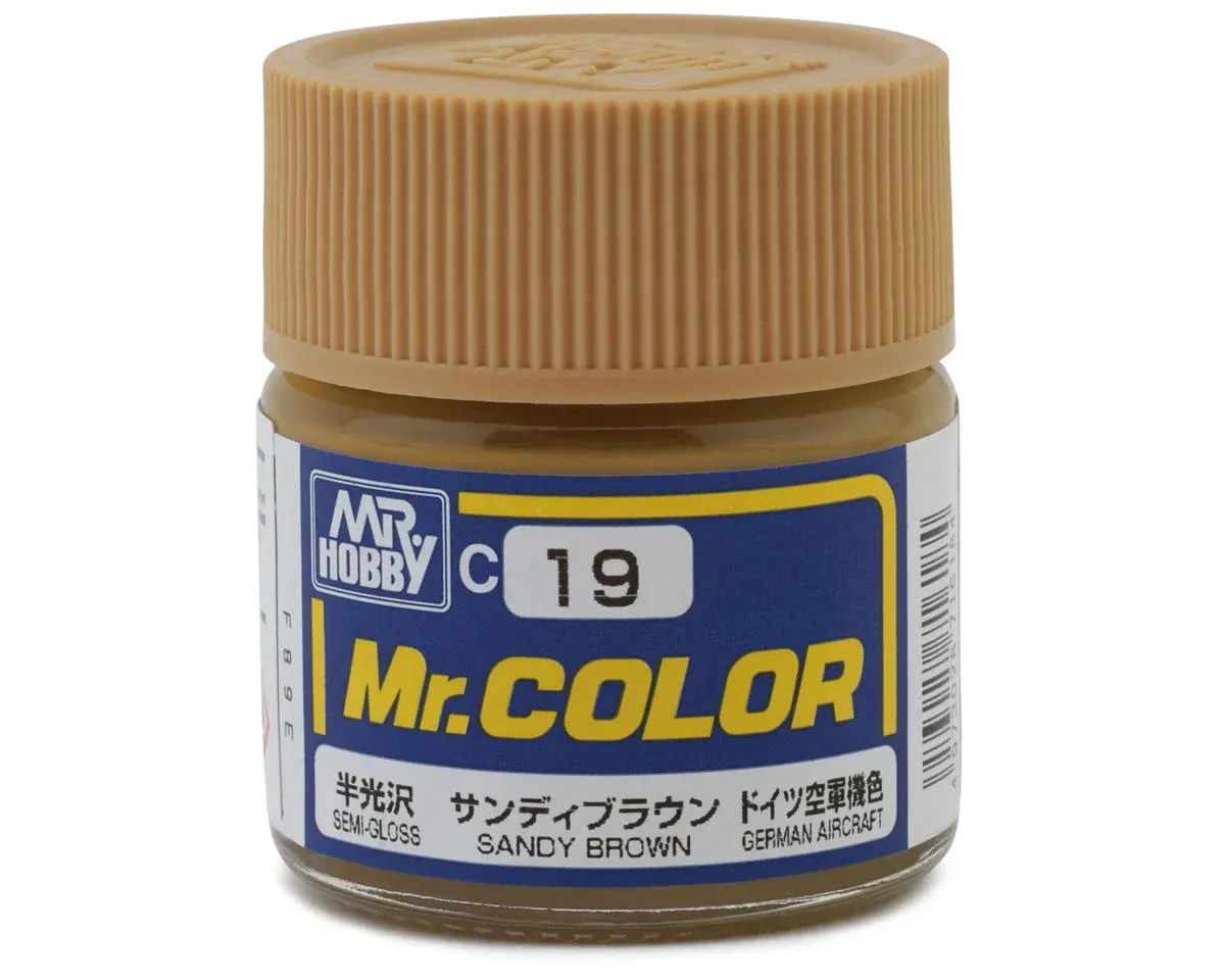 Mr. Hobby C19 Semi-Gloss Sandy Brown Acrylic Hobby Paint (10ml) (GUZC019)