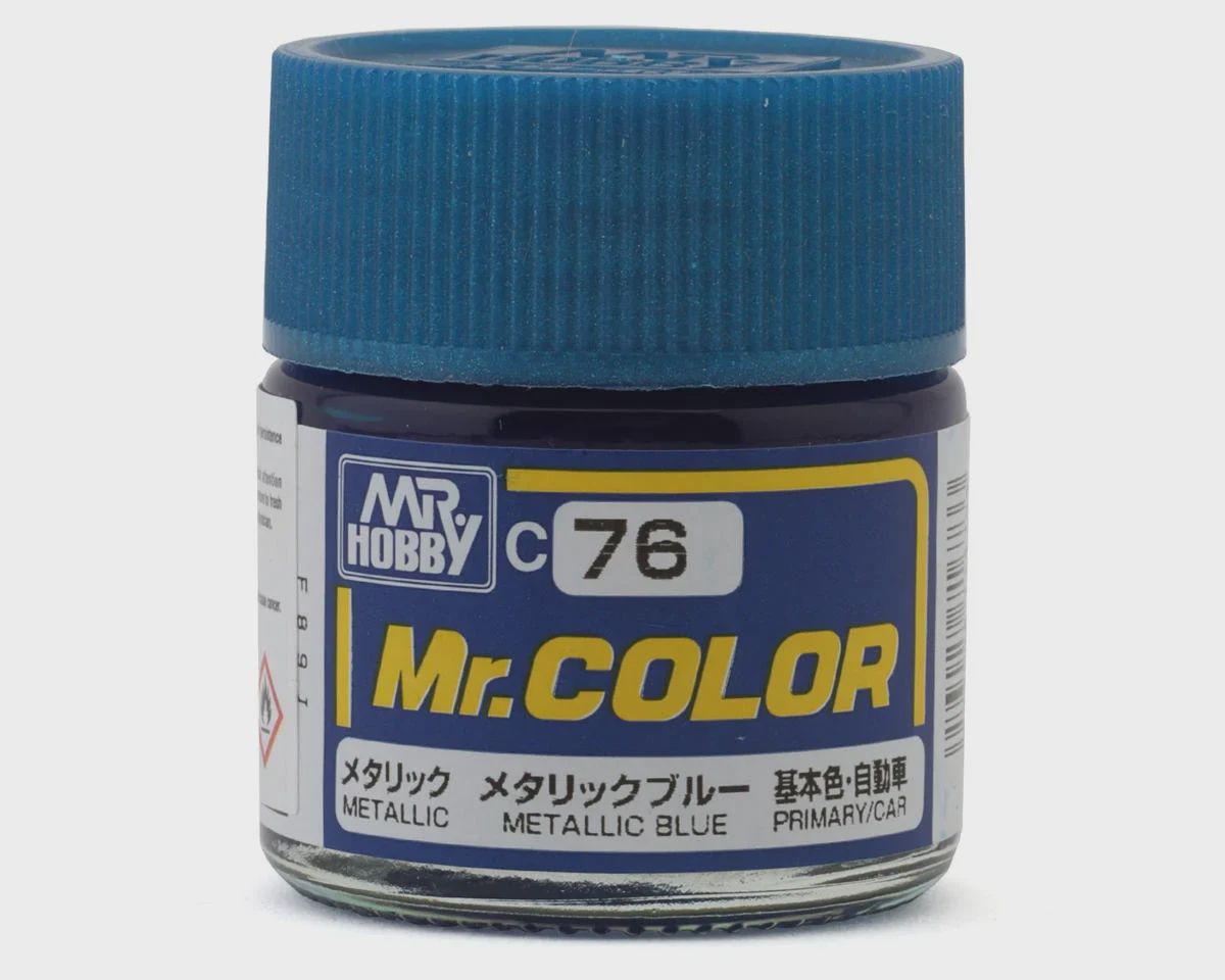 Mr. Hobby C76 Metallic Blue Acrylic Hobby Paint (10ml) (GUZC076)