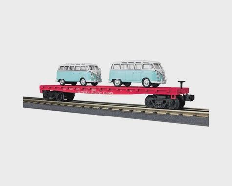 MTH Flat Car w/(2) 'VW Bus - Southern Pacific (MTH3076677)