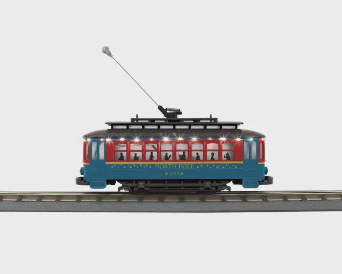 MTH O BUMP-N-GO TROLLEY WITH LED LIGHTS - NORTH POLE NO. 1225 (305228)