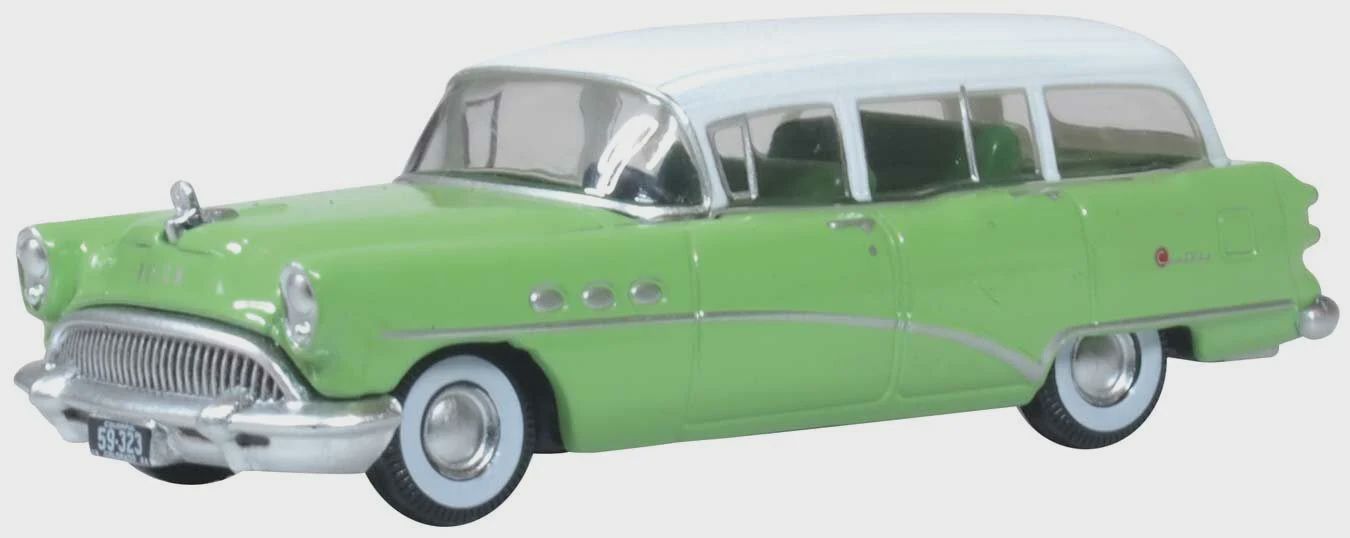 Oxford Diecast 1954 Buick Century Estate Station Wagon - Assembled -- Willow Green, White (553-87BCE54003)