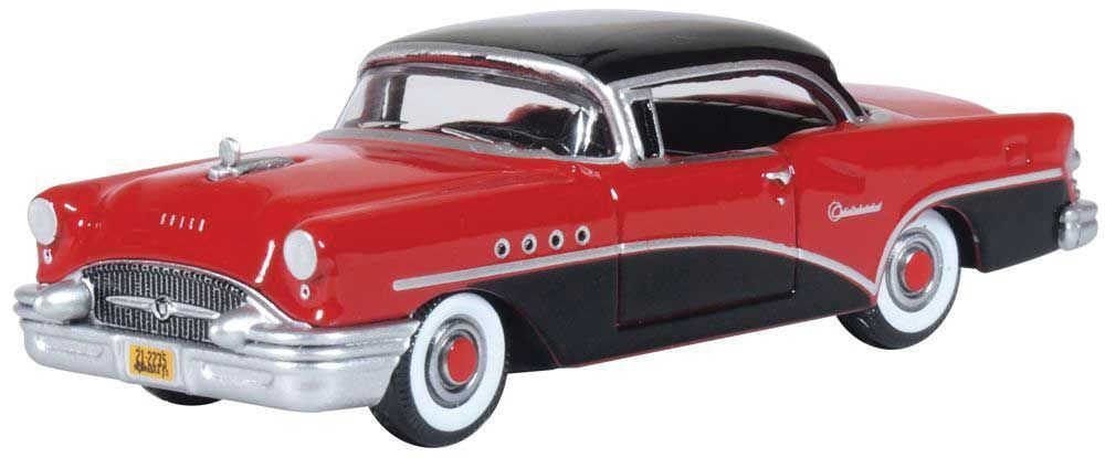 Oxford Diecast 1955 Buick Century - Assembled -- Carlsbad Black, Cherokee Red (553-87BC55006)