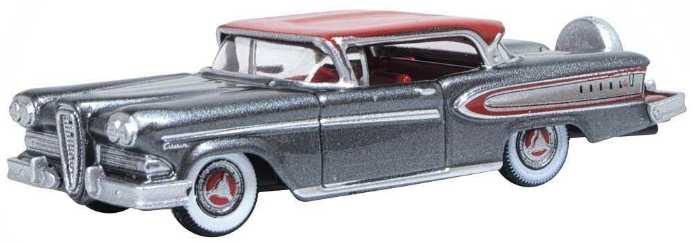 Oxford Diecast 1958 Ford Edsel Citation - Assembled -- Silver Gray, Ember Red (553-87ED58008)