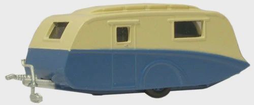 Oxford Diecast Caravan Travel Trailer - Assembled -- Blue, Cream (553-NCV002)