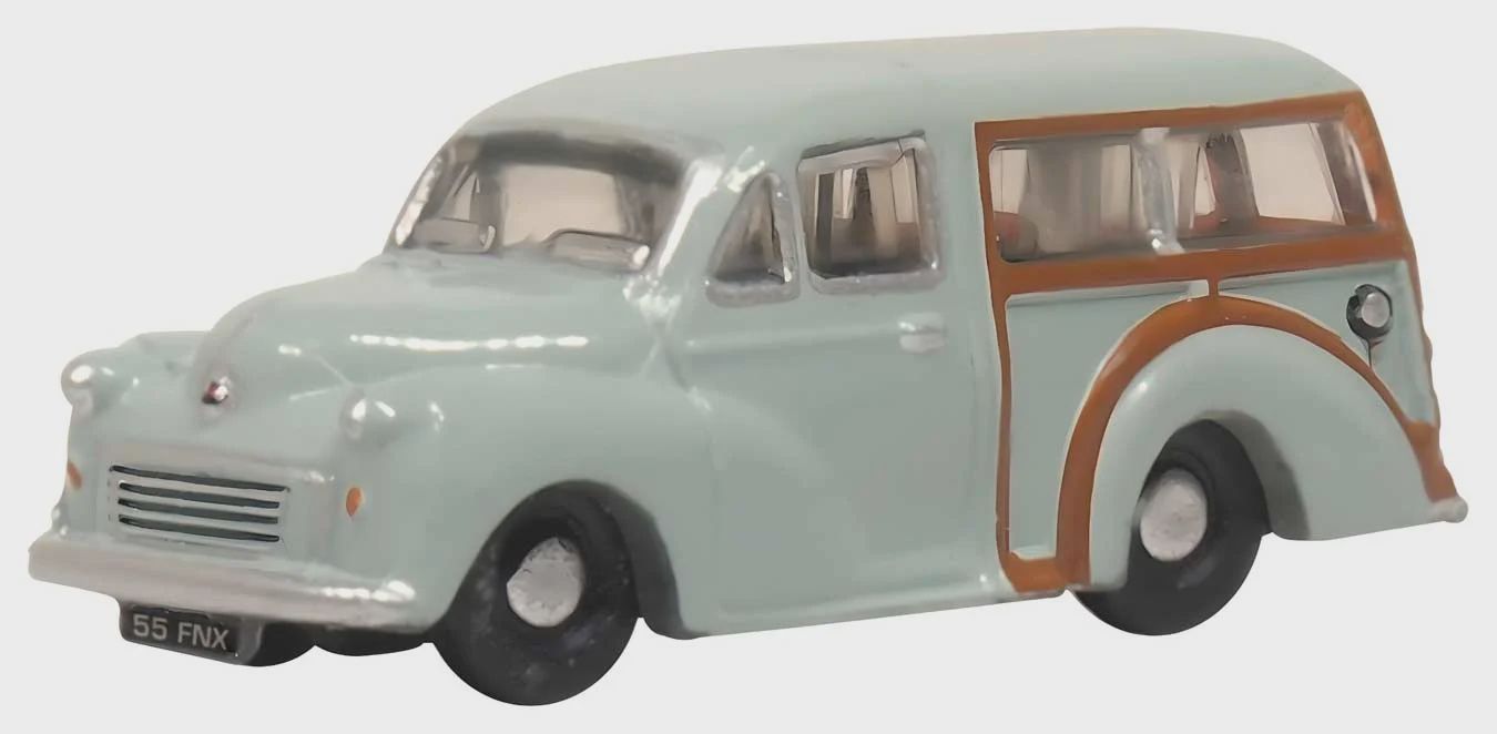 Oxford Diecast Morris Traveller Station Wagon - Assembled -- Smoke Gray, Brown (553-NMMT009)