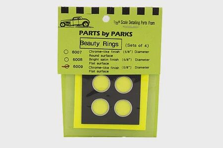 Parts by Parks Beauty Rings 5/8'' dia. Flat Surface (Chrome) (4) (PBP6009)