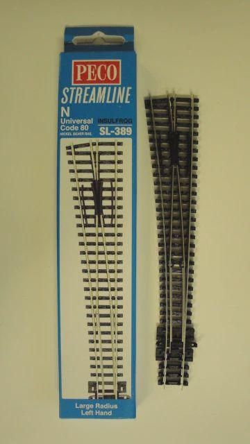 Peco N C80 Electro #8 LH Turnout (PPCSLE389)