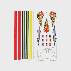 PineCar Dry Transfer Decals, Stripes &amp; Flames (PIN307)