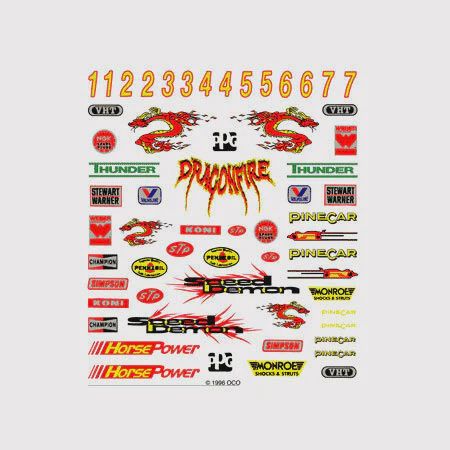 PineCar Dry Transfer Decals, Formula (PIN319)