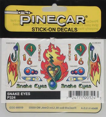 PineCar Snake Eyes Stick-on Decal (PINP324)
