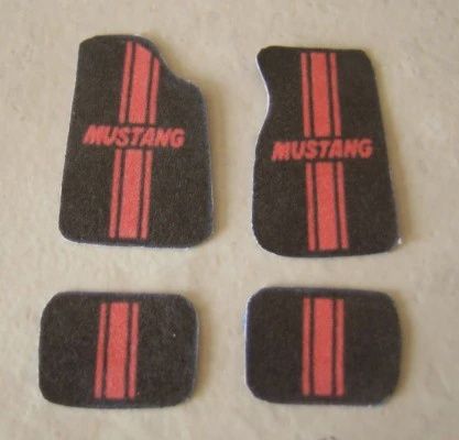Plastic Dreams 1/25 Mustang w/Red Stripe Car Mat Set (PTD100)