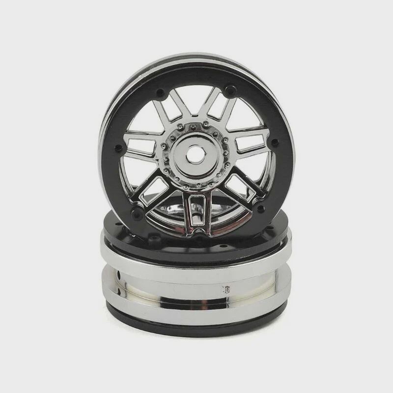 Pit Bull 1.9 Beadlock Raceline #931 Injector, Chrome/Blk(2) (PBTW19931CB)