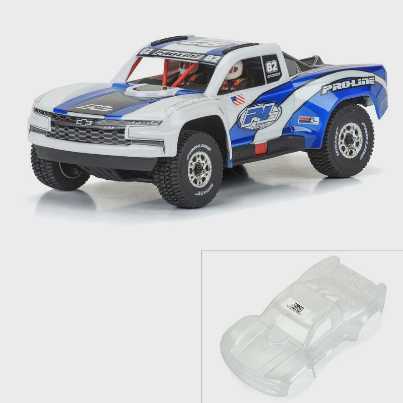 Pre-Cut 2019 Chevy Silverado Trophy Truck Clear Body for Arrma Mojave Grom