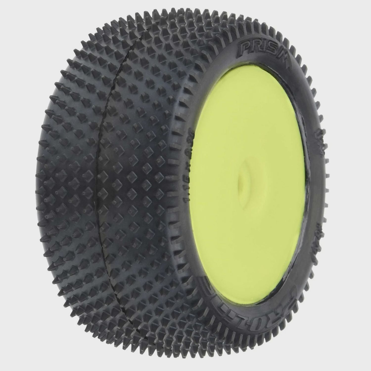 Pro-Line 1/18 Prism Rear Carpet Mini-B Tires Mounted 8mm Yellow Wheels (2) (PRO829712)