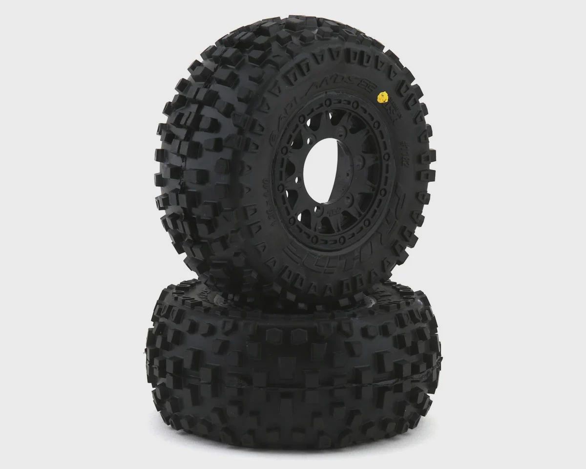 Pro-Line Badlands SC 2.2/3.0 Tires w/Raid Wheels (Black) (2) (M2) w/12mm Removable Hex (PRO118210)
