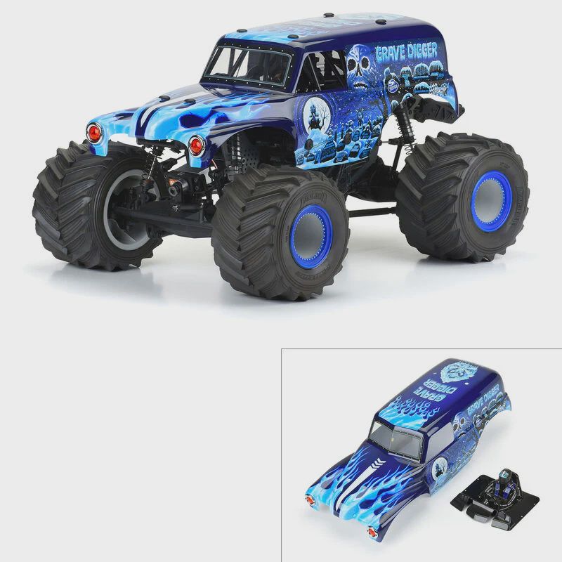Pro-Line LMT 1/10 Grave Digger Ice Pre-Painted Body (Blue) (PRO359313)