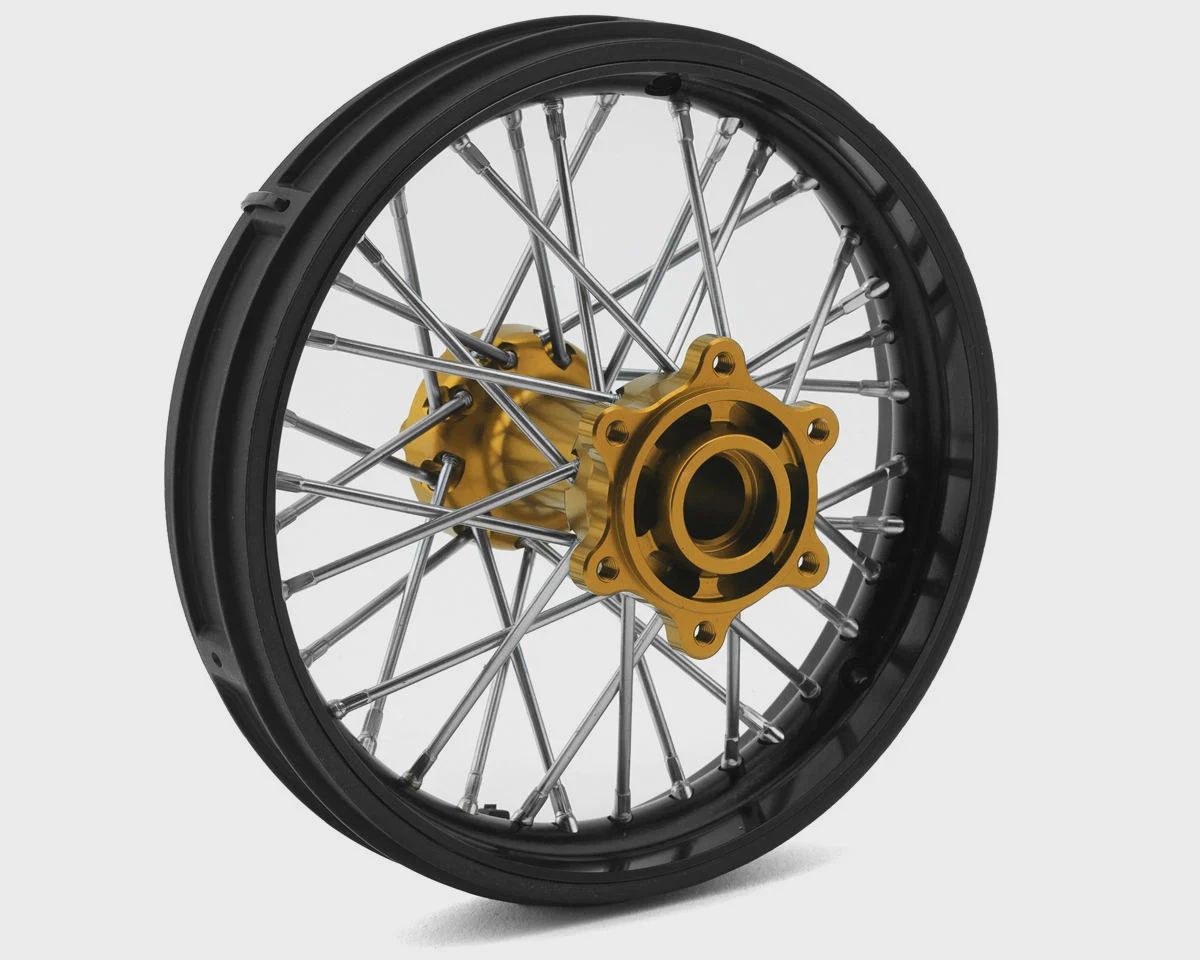 Pro-Line Promoto-MX Pro-Spec Aluminum V2 Bead Pre-Assembled Rear Wheel (Black/Gold) (PRO283700T3)