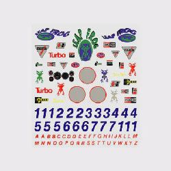 PineCar Dry Transfer Decals, Sponsors &amp; Numbers (PIN306)