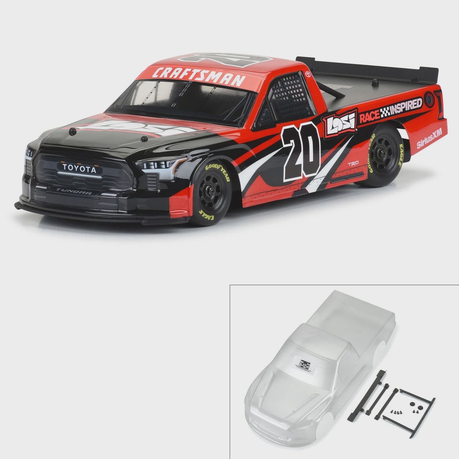 Pro-Line 1/12 Pre-Cut 2024 Toyota Tundra Truck Clear Body: Losi NASCAR (PRO365500)