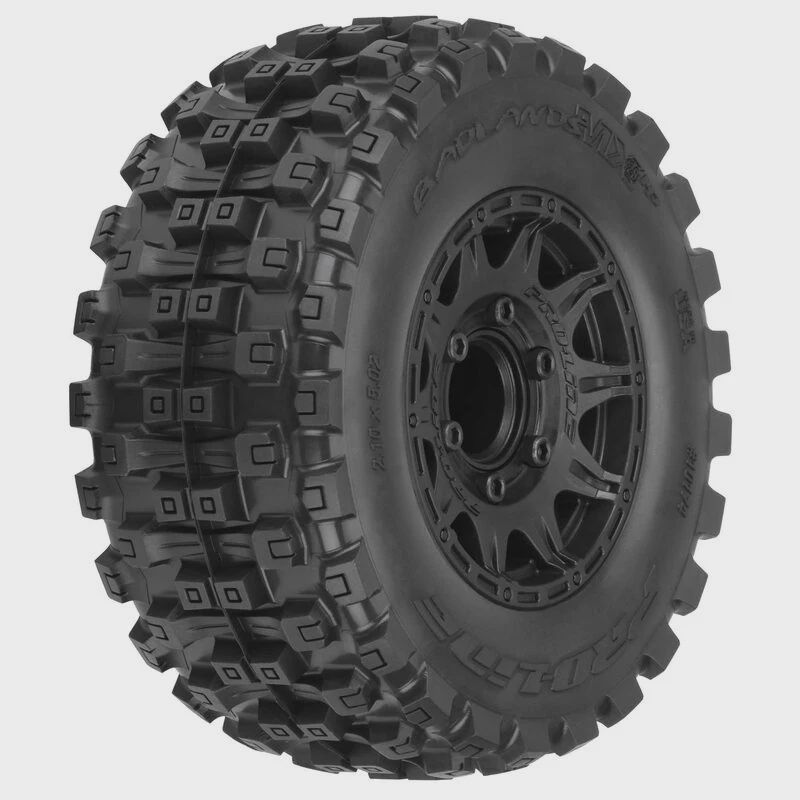 Pro-Line Badlands MX28 Belted 2.8" Pre-Mounted Truck Tires (2) (Black) (M2) w/Raid 6x30 Removable Hex Wheels (PRO1017410)