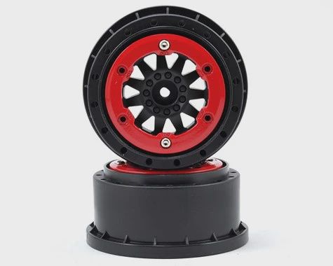 Pro-Line F-11 Bead-Loc Short Course Wheels (Black/Red) (2) w/12mm Hex (Slash Rear) (PRO274603)
