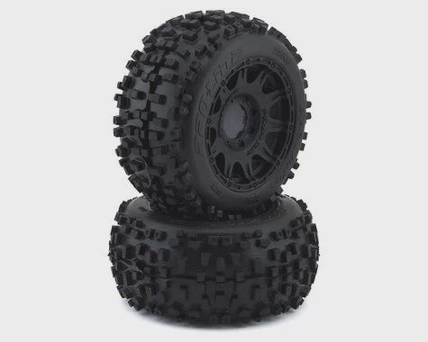 Pro-Line Badlands 3.8" Pre-Mounted Truck Tires (2) (Black) w/Raid Wheels (M2) (PRO117810)