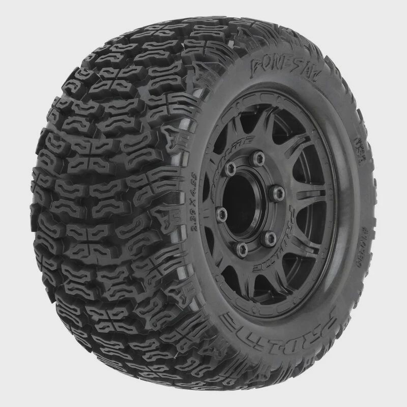 Pro-Line Bonesaw 2.8" Pre-Mounted Tires w/Raid Wheels (2) (Black) w/Removable Hex (PRO1023910)