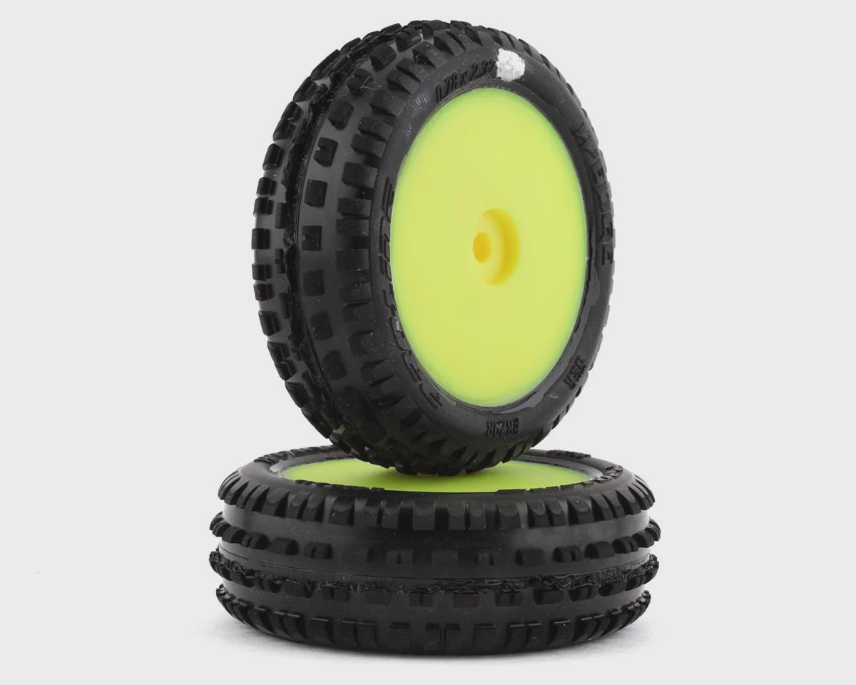 Pro-Line Mini-B Front Pre-Mounted Wedge Carpet Tire (Yellow) (2) (Z3) (PRO829812)