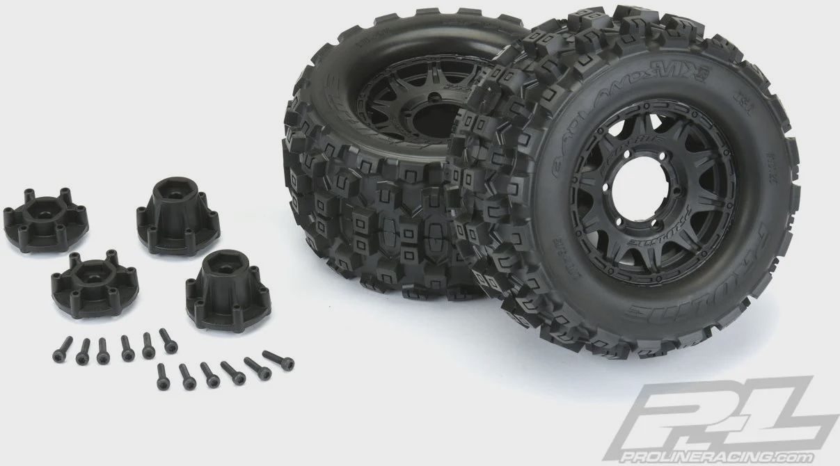 Proline Badlands Mx28 2.8" All Terrain Tires Mounted On Raid Black Wheel (PRO1012510)