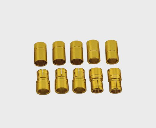 Racers Edge 8mm Gold Plated Banana Plugs, Male &amp; Female (5 pair) (RCE16680