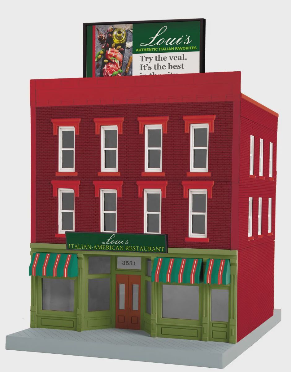 RailKing O 3-Story City Building Loui’s Restaurant (MTH3090657)