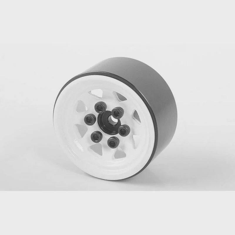 RC4WD Stamped Steel 1.0'' Stock Beadlock Wheels, White (2) (RC4ZW0111)