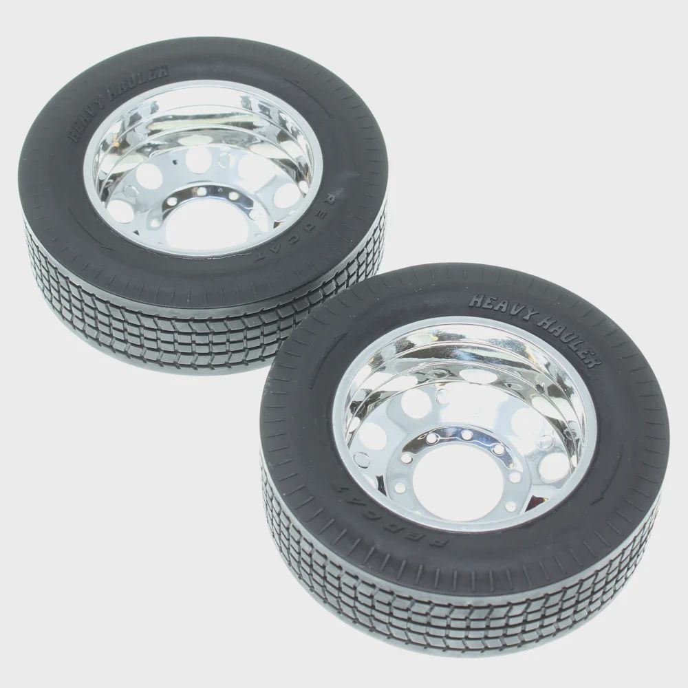 Redcat Racing Custom Hauler Rear Pre-Mounted Tires (Chrome) (2) (RER25700)