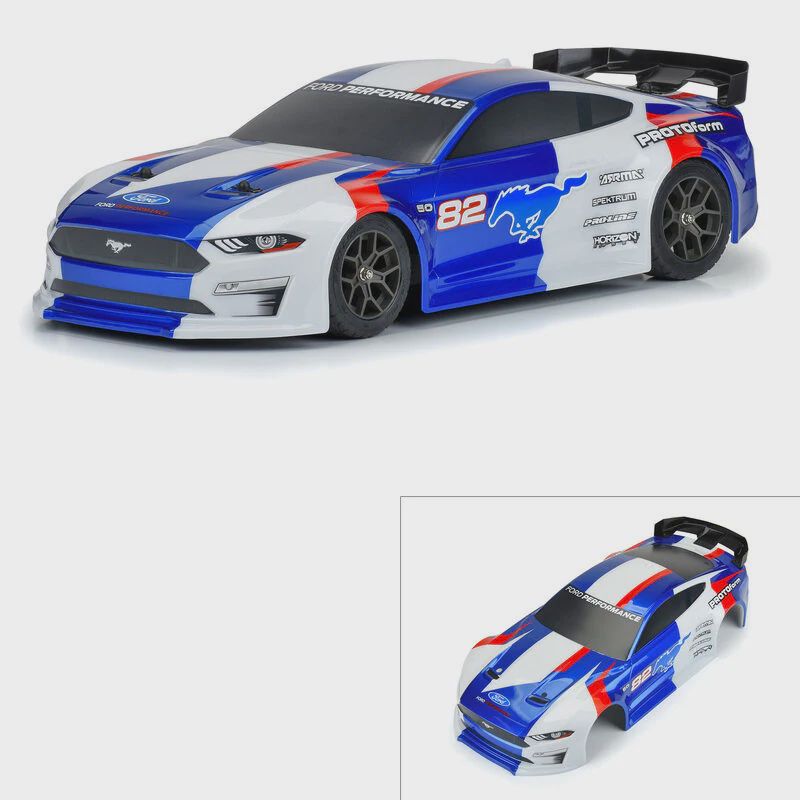 Protoform 2021 Ford Mustang Pre-Painted 1/8 On-Road Body (Blue) (3S/Mega Vendetta &amp; Infraction) (PRM158213)