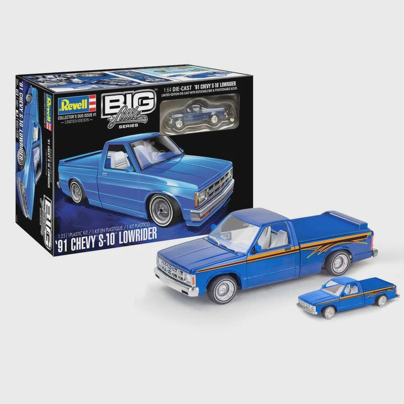 Revell 1/25 Big+Little 91' Chevy S-10 Lowrider Limited Edition Plastic Model Kit w/Die-Cast 91' S-10 Lowrider (RMX145629090)