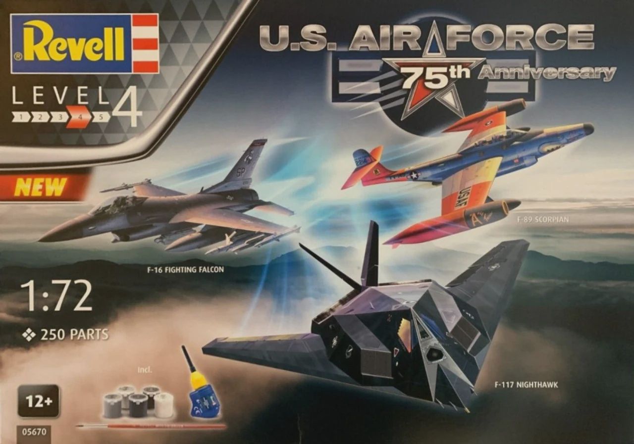 Revell F-89, F-117, F-16 USAF Fighter 75th Anniversary Gift Set (RVL5670)