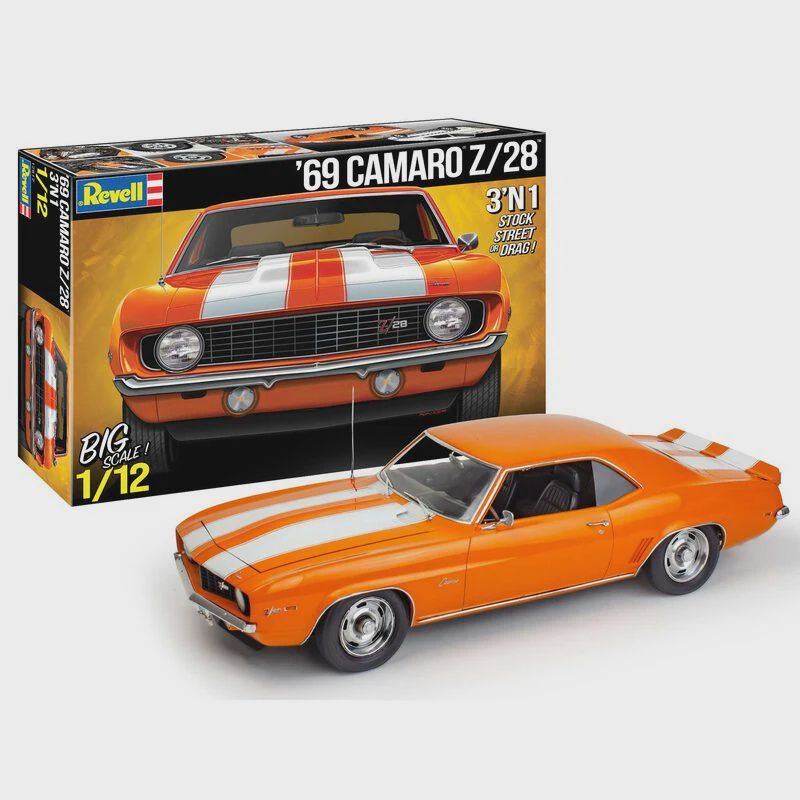 Revell 1969 Chevy Camaro 3-N-1 1/12 Scale Plastic Model Kit (RMX12812)
