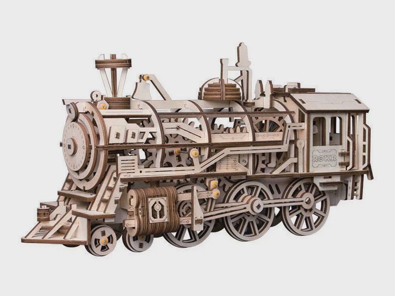 Robotime Steam Locomotive - with wind-up spring (ROELK701)