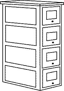 Scale Structure 4-Drawer "Wooden" File Cabinets (Unpainted Metal Castings pkg(3) (650-5122)