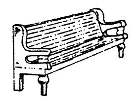 Scale Structure Straight Station Bench (Interior or Exterior) Kit (650-2148)