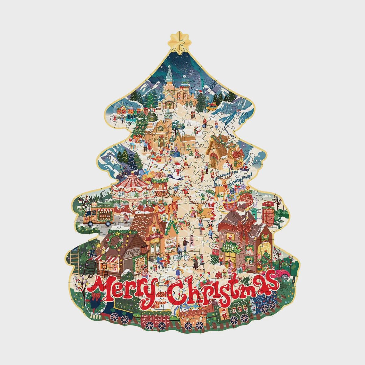 Robotime Rowood Christmas Town Wooden Jigsaw Puzzle (ROETA007)