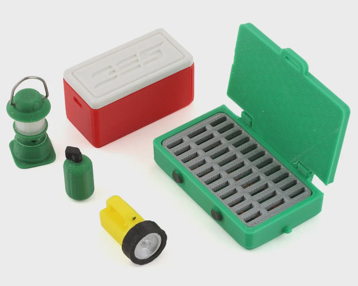 Scale By Chris Camping Pack (5) (Camp Stove, Lantern, Flashlight, Small Red Ice Chest &amp; Propane Tank) (SBCMUL11)