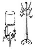 Scale Structures Water Cooler &amp; Hat/Coat Rack (Unpainted Metal Castings &amp; Clear Plastic "Tank") (650-5123)