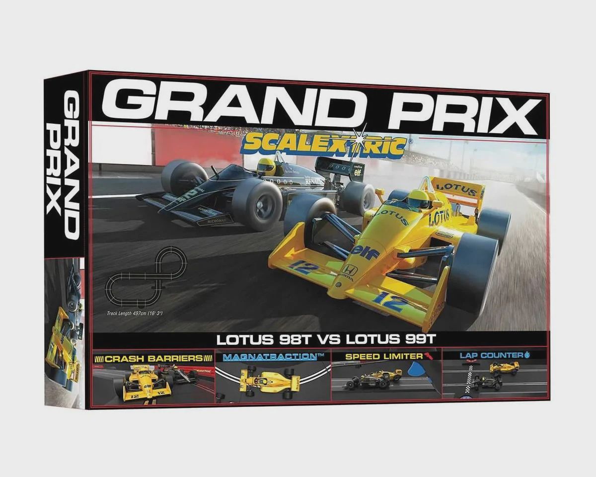 Scalextric 1980s Grand Prix Race Set w/Lotus 98T &amp; Lotus 99T Cars (SSRC1432T)