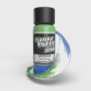 Spaz Color Change Airbrush Paint, Green/Silver/Blue, 2oz Bottle (SZX05120)