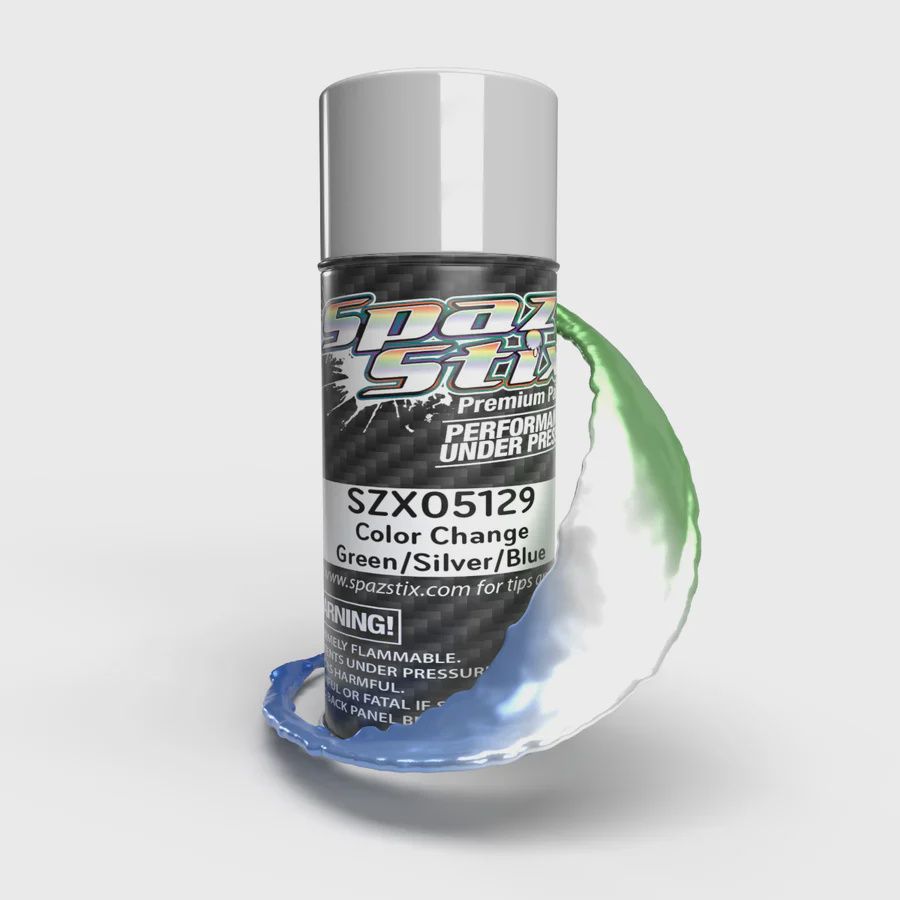 Spaz Color Change Aerosol Paint, Green/Silver/Blue, 3.5oz Can (SZX05129)